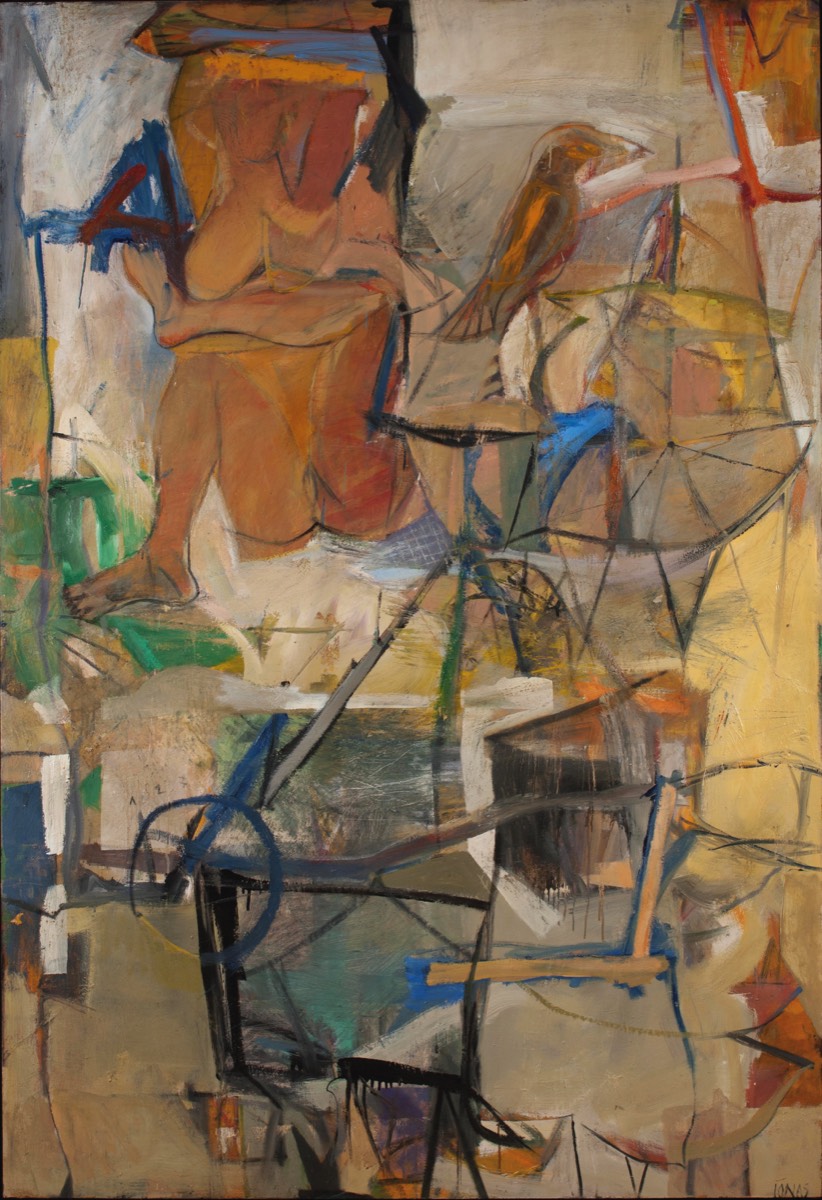 Femme à l oiseau, 1993 - 190 x 130,5 cm